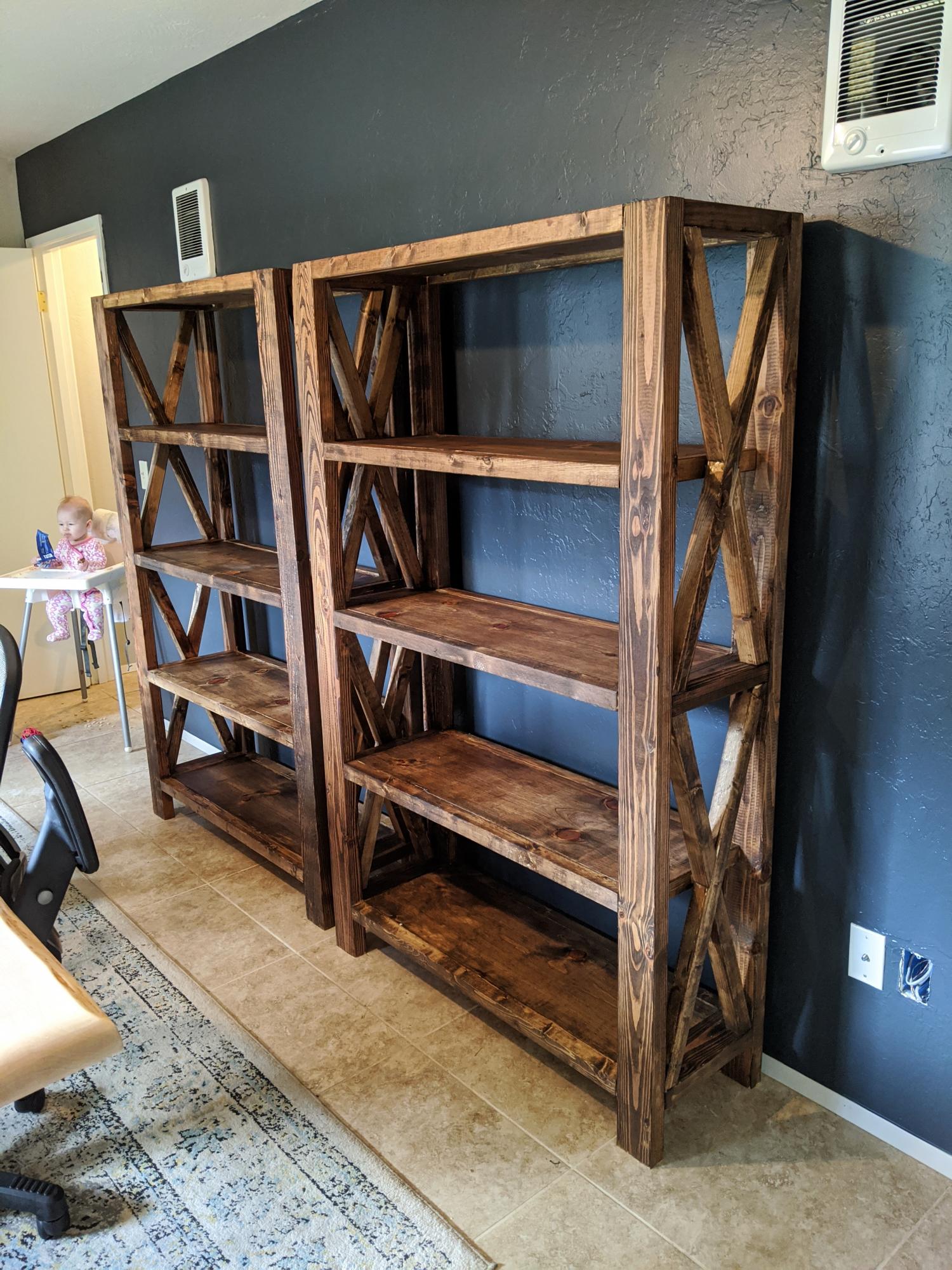 Tall rustic deals bookshelf